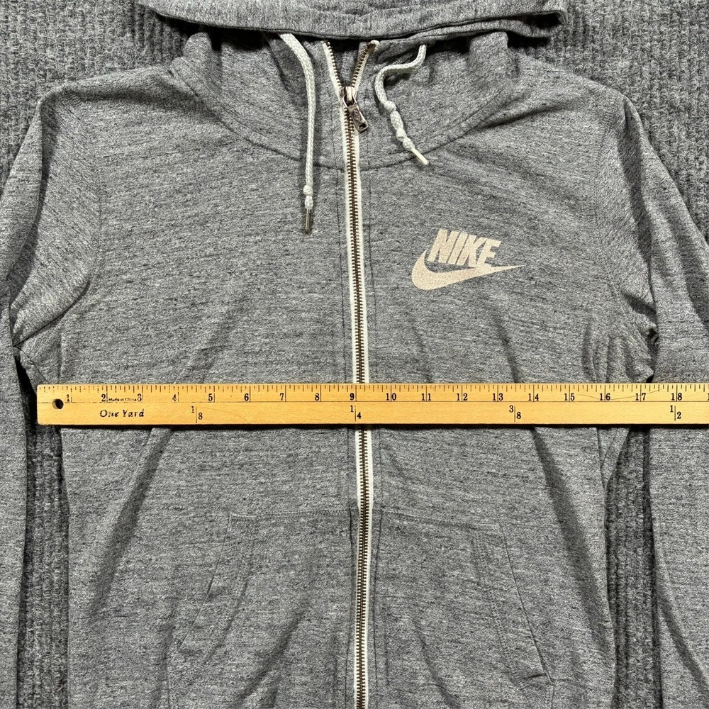 Nike Womens Hoodie Size Medium Gray Full Zip Jacket Logo Casual Activewear - Picture 8 of 12